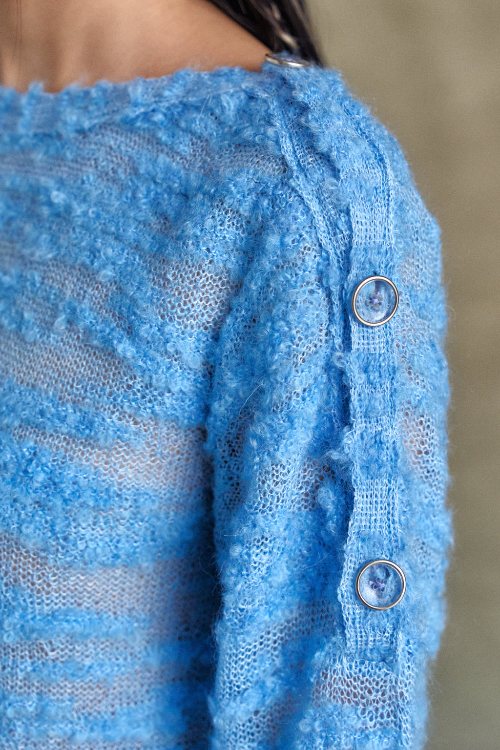 Andersson Bell - Fifi Button Pullover Knit (Blue) product image 4 | TRAB K-Fashion Australia