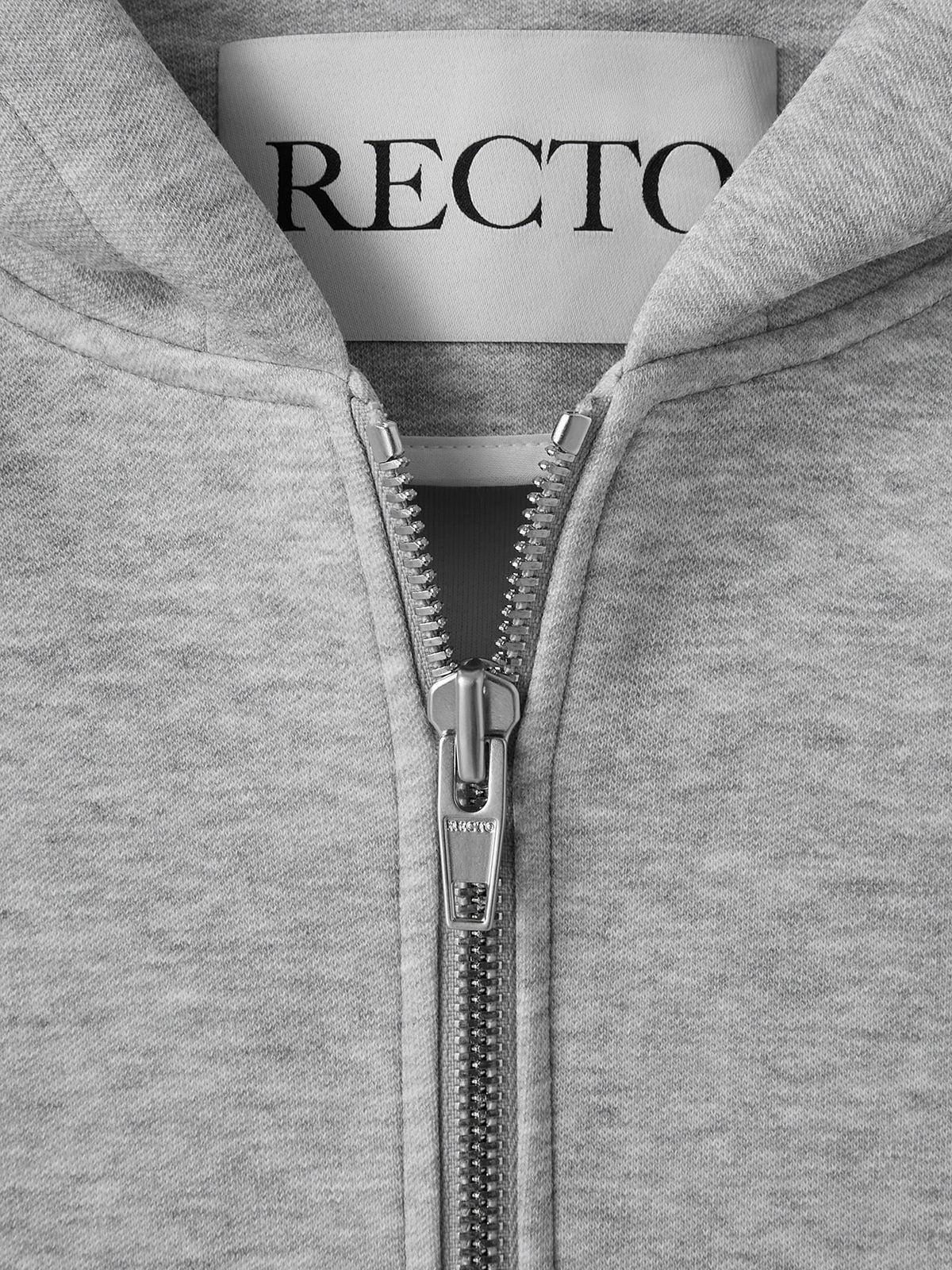 Recto - Logo Detail Hoodie Zip-Up (Melange Grey) product image 3 | TRAB K-Fashion Australia