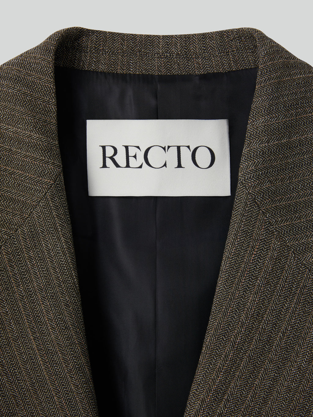 Recto - Broken Harringbone Suit Jacket (Dark Khaki) product image 8 | TRAB K-Fashion Australia