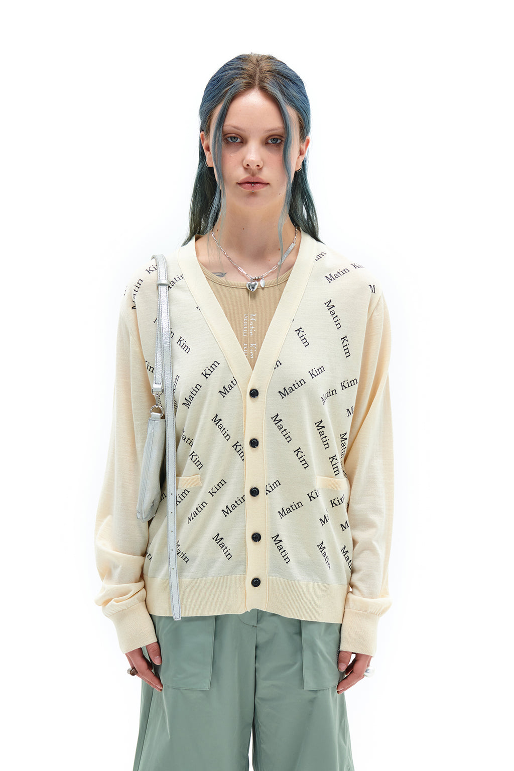 Matin Kim - Matin Zigzag Print Cardigan (Ivory) product image 5 | TRAB K-Fashion Australia