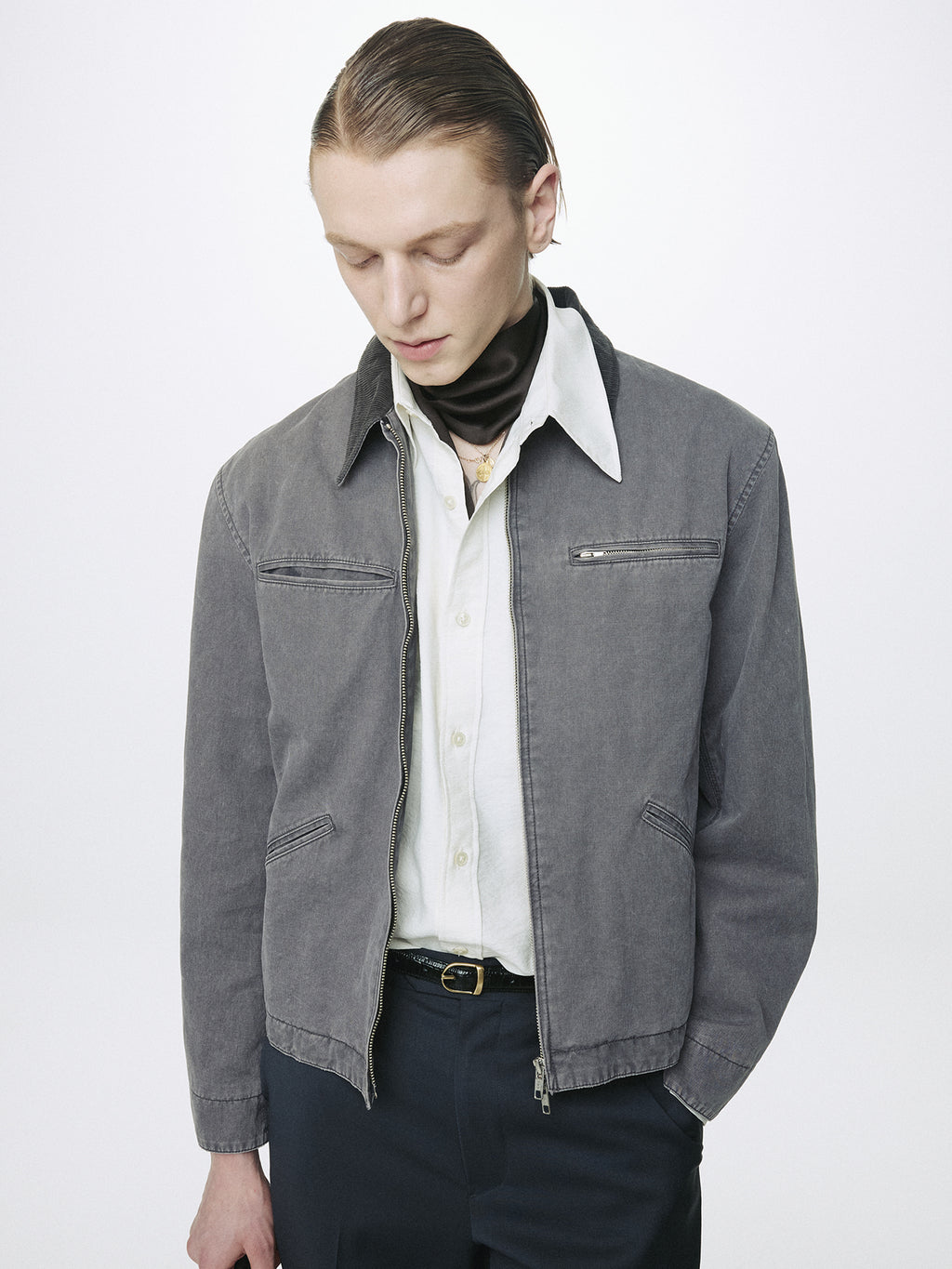 Tonywack - Garment Washed Zip Work Jacket (Faded Ink) product image 5 | TRAB K-Fashion Australia
