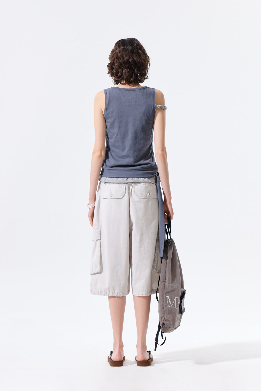 Matin Kim - Hem Tie Detail Sleeveless Top (Charcoal) product image 8 | TRAB K-Fashion Australia
