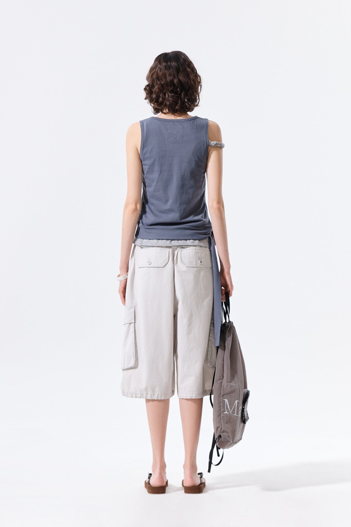 Matin Kim - Hem Tie Detail Sleeveless Top (Charcoal) product image 8 | TRAB K-Fashion Australia