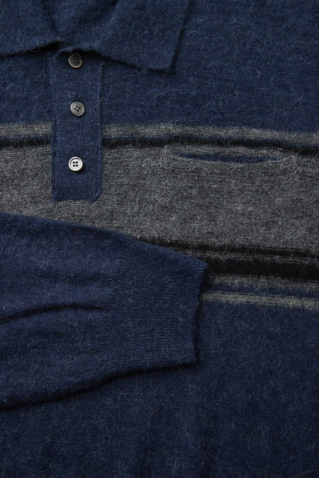 Coor - Alpaca Blend Striped Polo Sweater (Navy) product image 6 | TRAB K-Fashion Australia