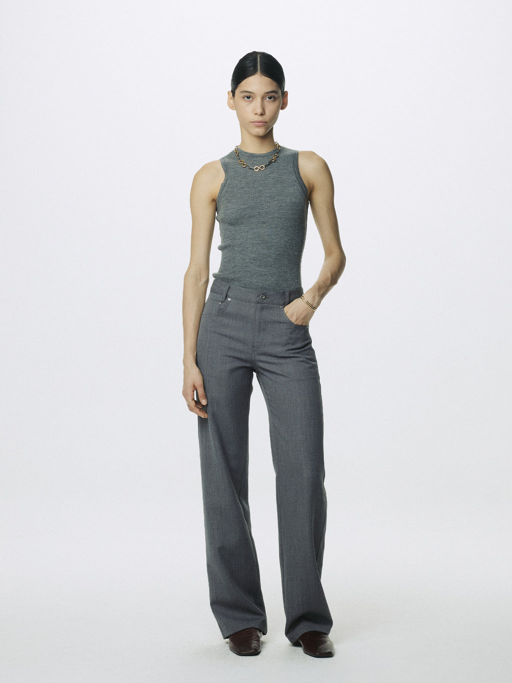 Tonywack - Wool 5 Pocket Straight Pants (Light Grey) product image 1 | TRAB K-Fashion Australia
