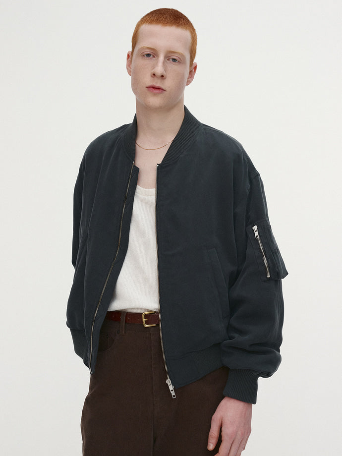 Tonywack - Rayon Twill Bomber Jacket (Carbon) product image 4 | TRAB K-Fashion Australia