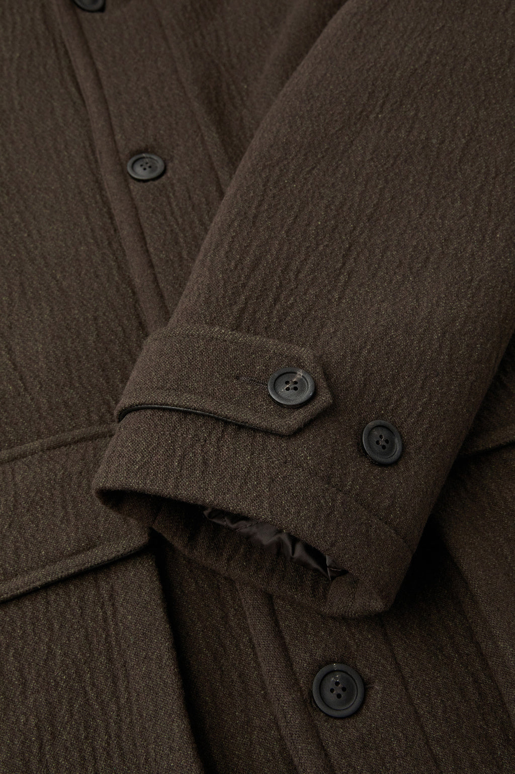Coor - Trimming Leather Patchwork Coat (Dark Green) product image 7 | TRAB K-Fashion Australia