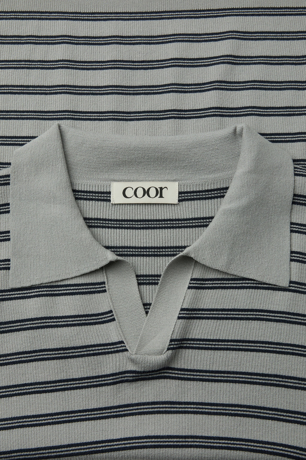 Coor - Open-Collar Stripe Sweater (Light Gray) product image 5 | TRAB K-Fashion Australia