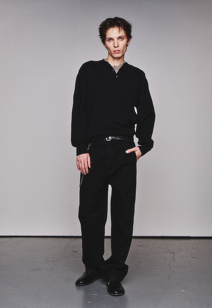 Art if acts - Henley Sweater (Black) product image 1 | TRAB K-Fashion Australia