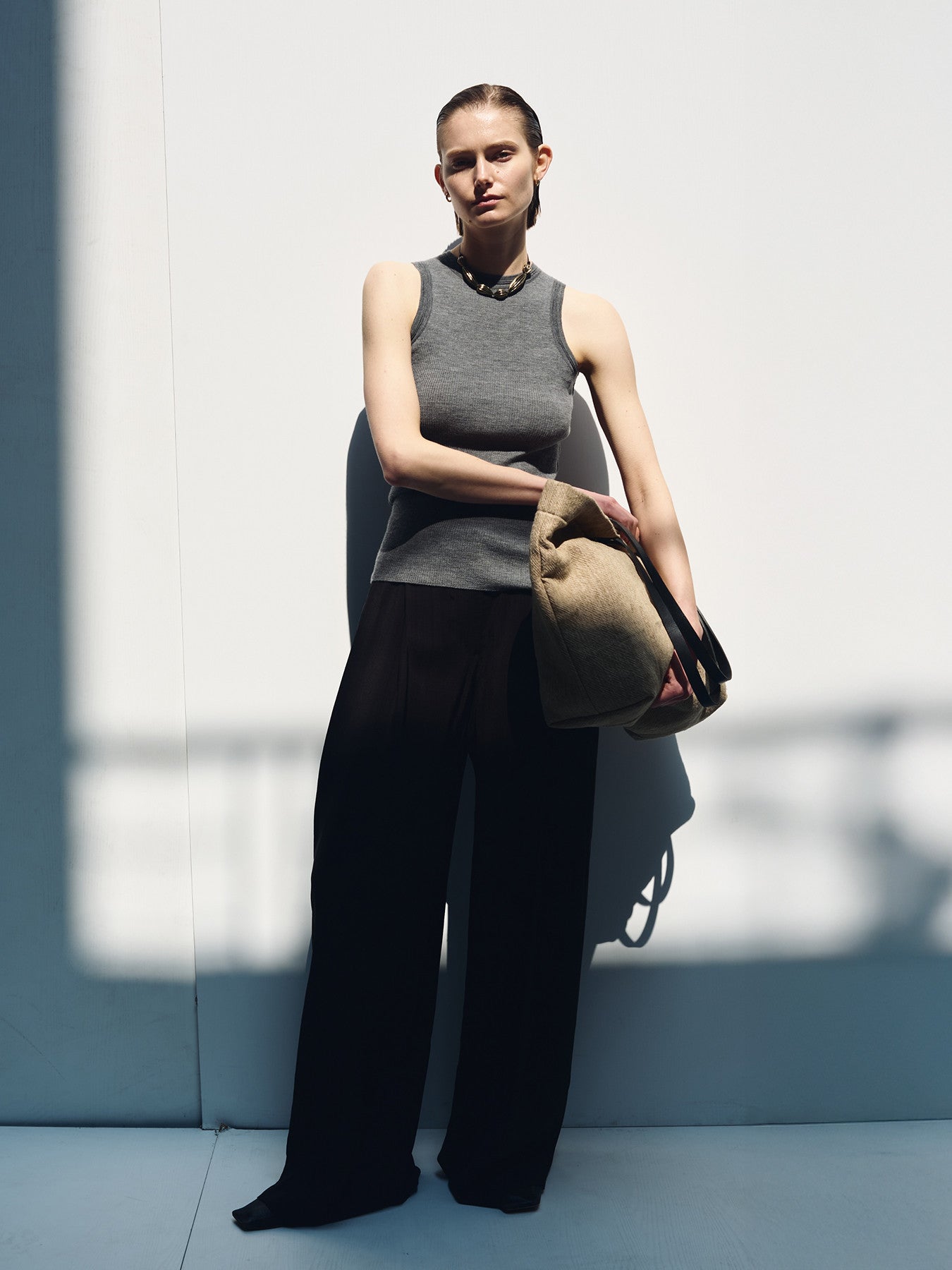 Tonywack - Wool Cashmere Ribbed Tank Top (Dark Grey) product image 2 | TRAB K-Fashion Australia