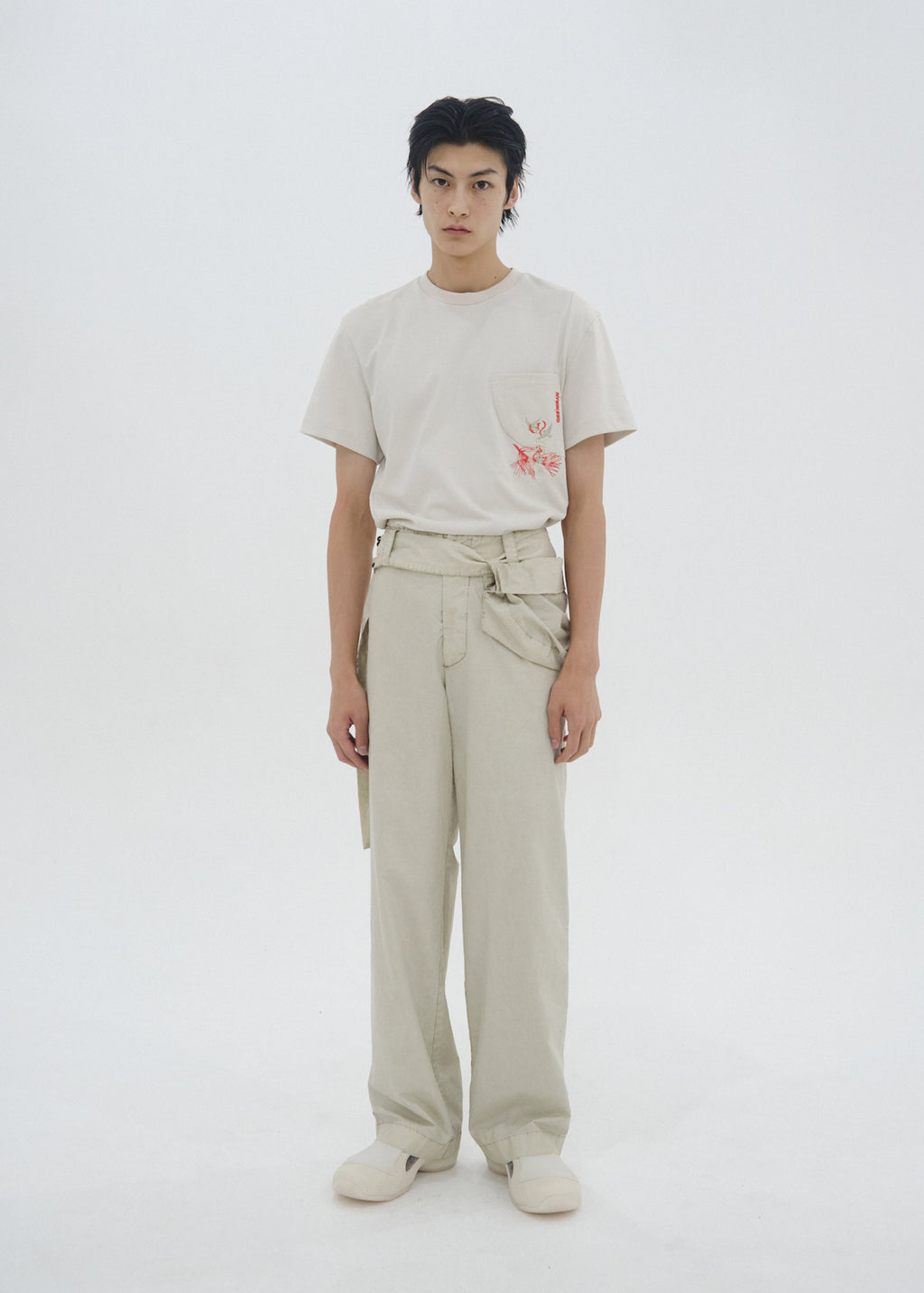Hyein Seo - Cotton Pants w/ Waist Bag (Greige) product image 6 | TRAB K-Fashion Australia