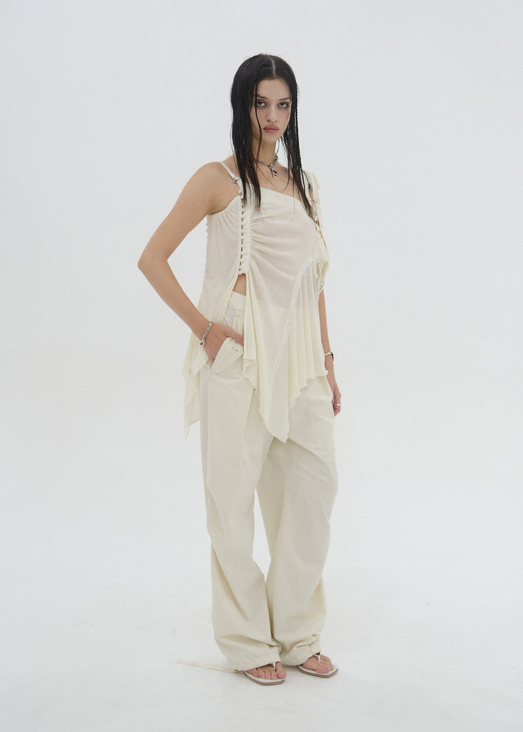 Hyein Seo - Pocket Pants w/ Waist Bag (Ivory) product image 6 | TRAB K-Fashion Australia