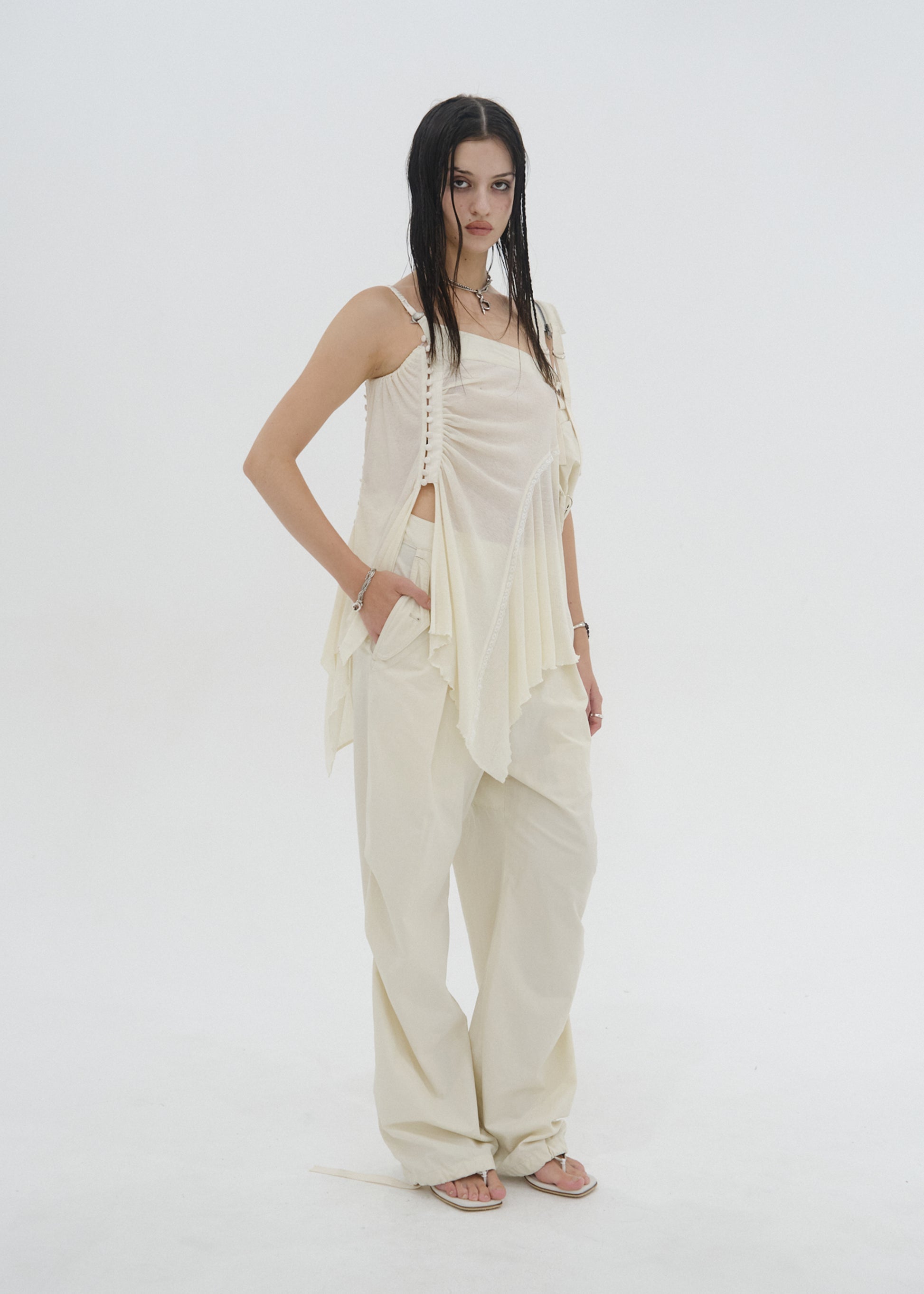 Hyein Seo - Pocket Pants w/ Waist Bag (Ivory) product image 6 | TRAB K-Fashion Australia