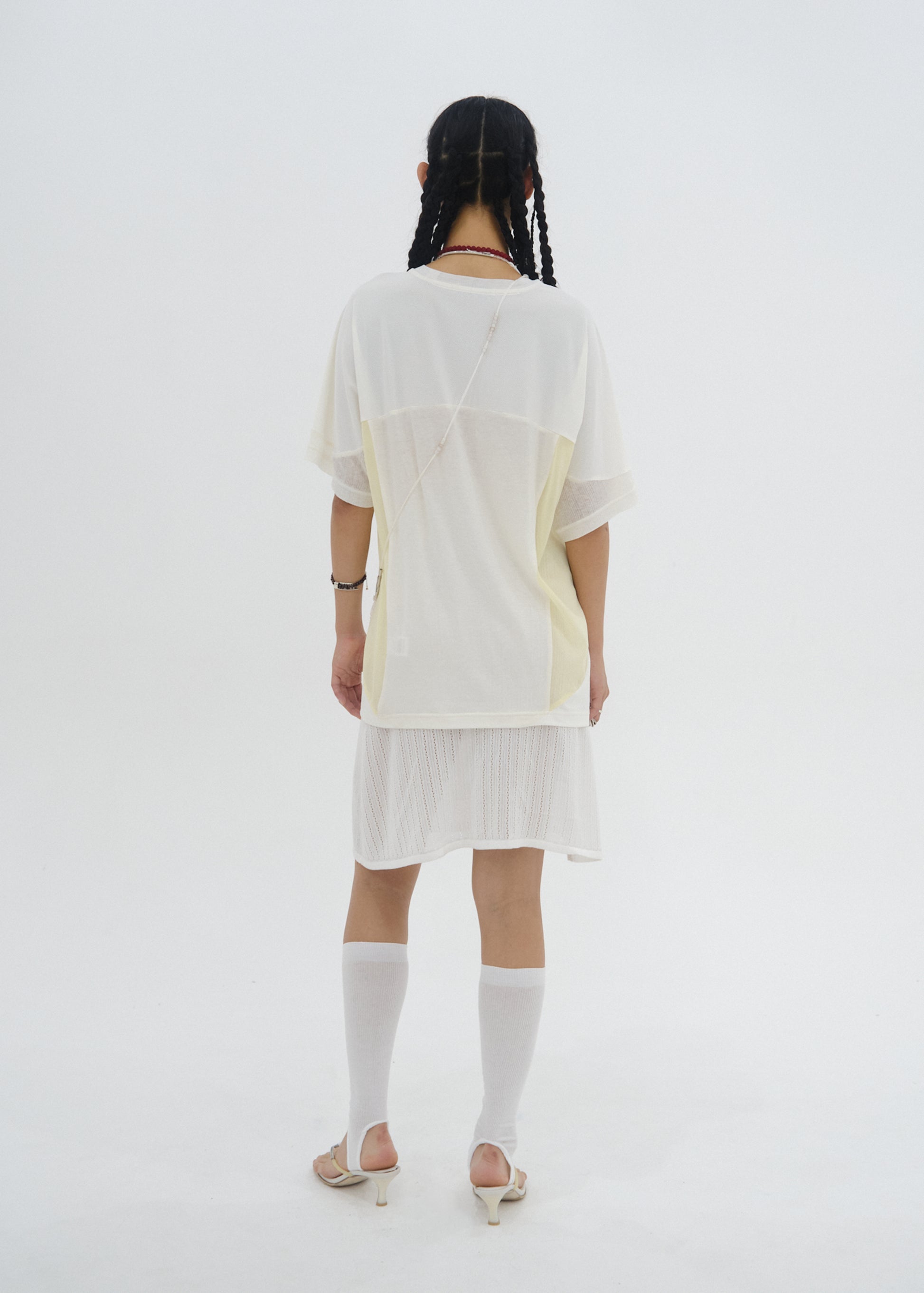 Hyein Seo - Paneled T-Shirt (White) product image 6 | TRAB K-Fashion Australia