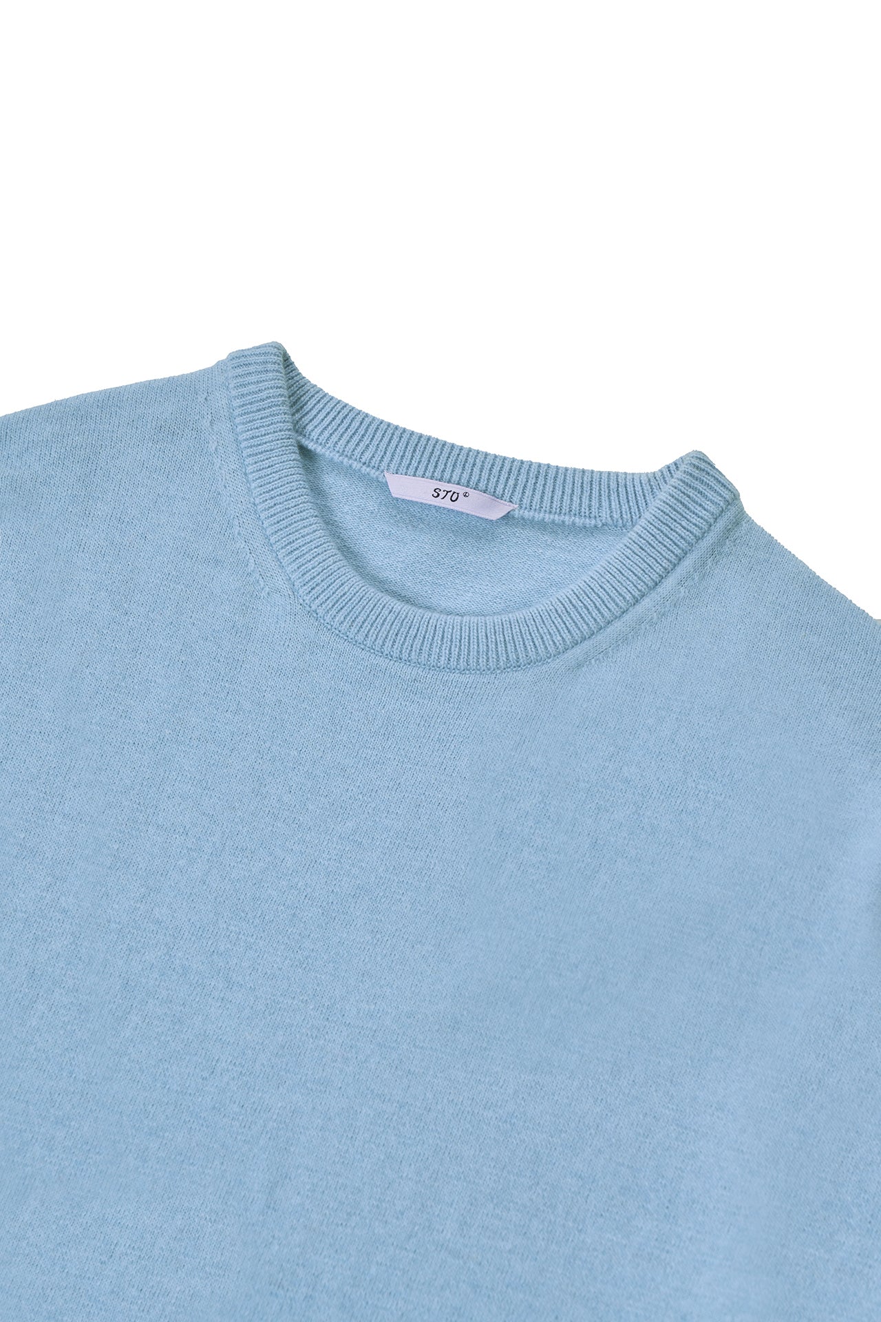 STU - Pin Tuck Round Neck Knit (Sky Blue) product image 15 | TRAB K-Fashion Australia