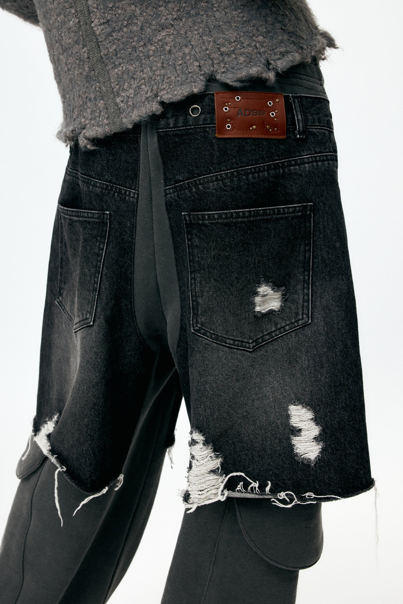 Andersson Bell - Unisex Rugged Denim-Inset Sweatpants (Black) product image 11 | TRAB K-Fashion Australia