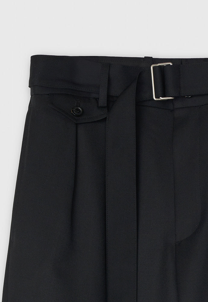 Tonywack - Wool Twill Double-Pleats Wide Trousers (Black) product image 9 | TRAB K-Fashion Australia