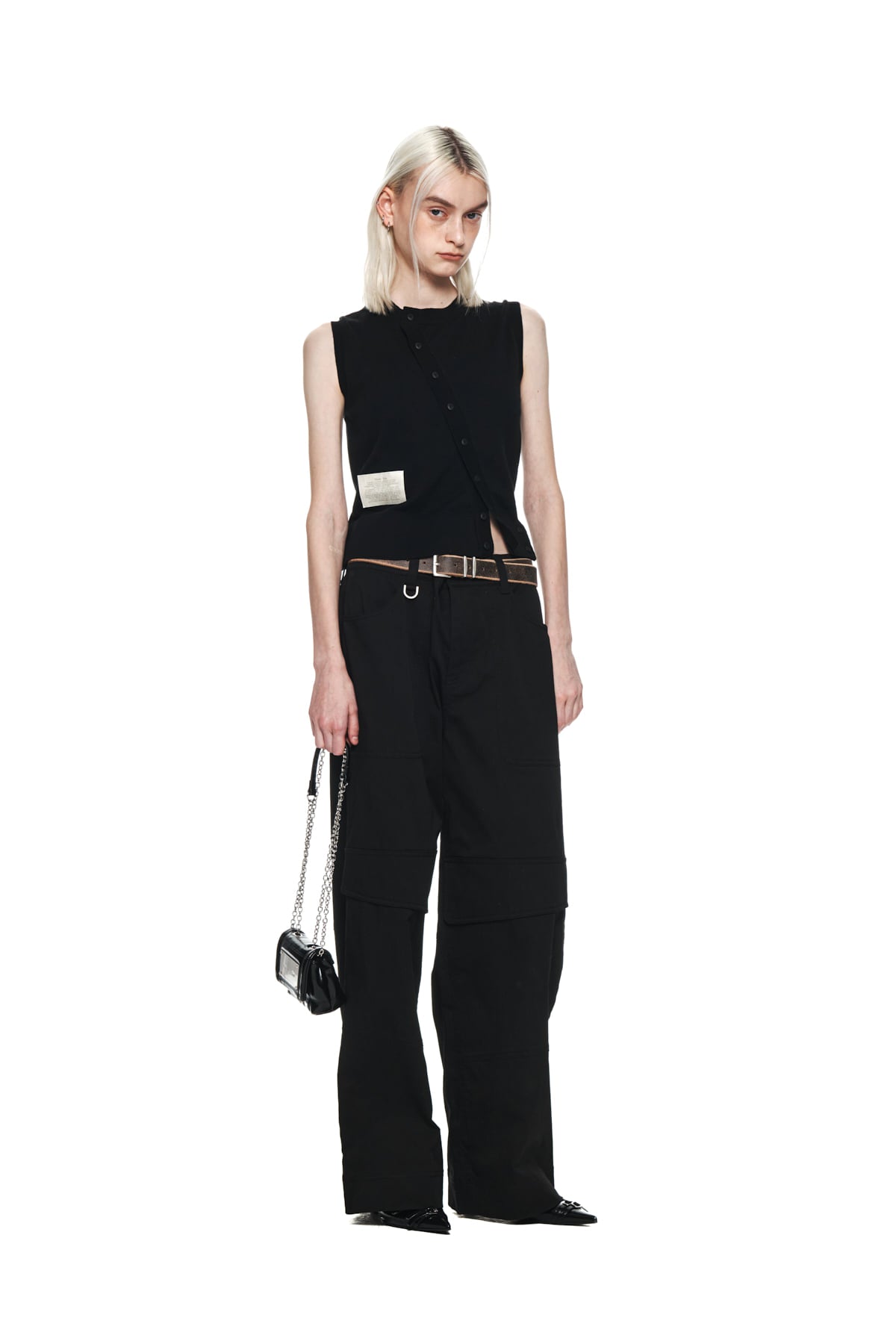 Matin Kim - Knee Big Pocket Cotton Pants (Black) product image 8 | TRAB K-Fashion Australia