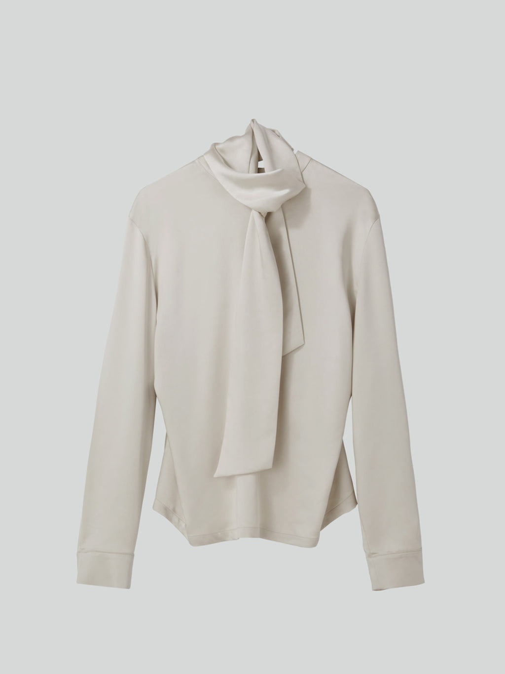 Recto - Open Back Scarf Satin Blouse (Pale Beige) product image 11 | TRAB K-Fashion Australia