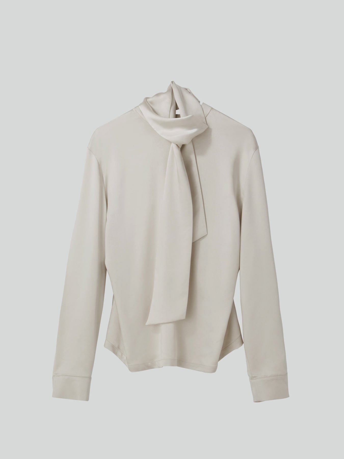 Recto - Open Back Scarf Satin Blouse (Pale Beige) product image 11 | TRAB K-Fashion Australia