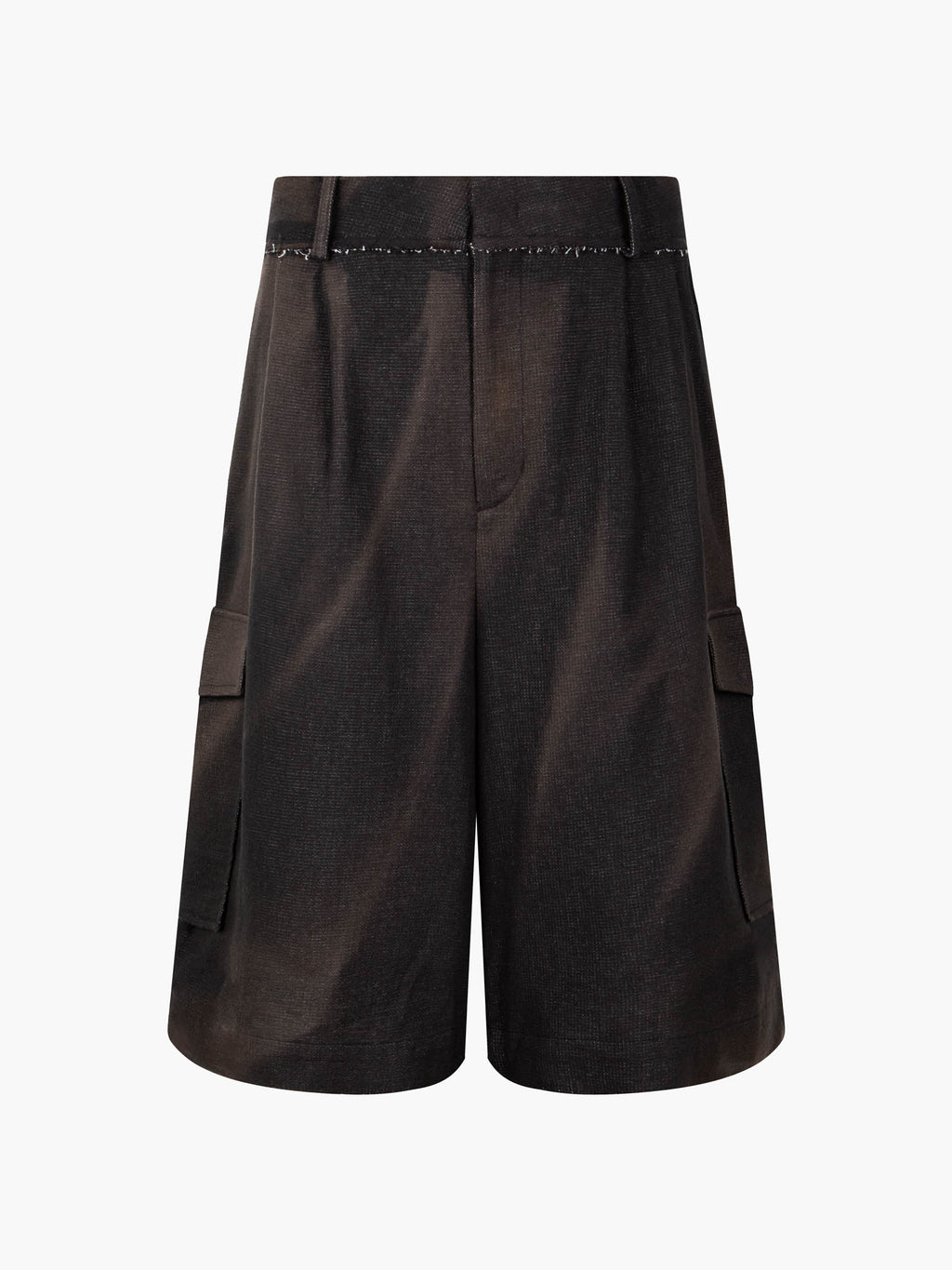 Jiyong Kim - Sun-Bleached Multi Pocket Half Trousers (Black) product image 8 | TRAB K-Fashion Australia