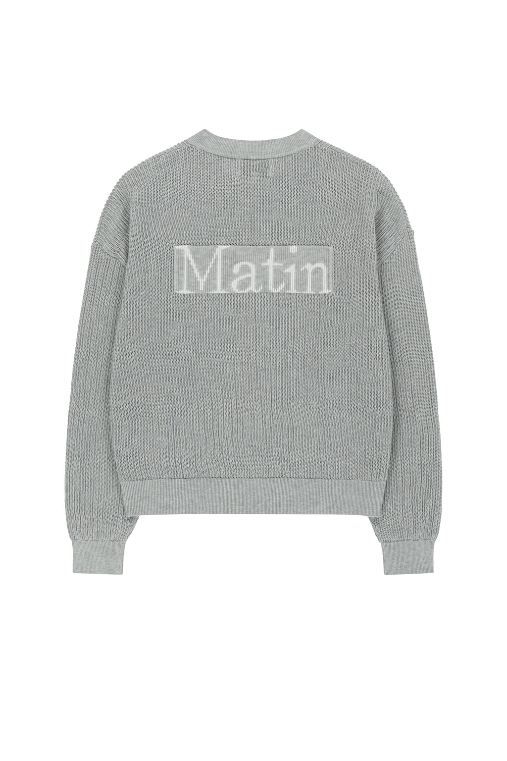 Matin Kim - Back Logo Jacquard Mesh Knit Zip Up (Light Grey) product image 2 | TRAB K-Fashion Australia