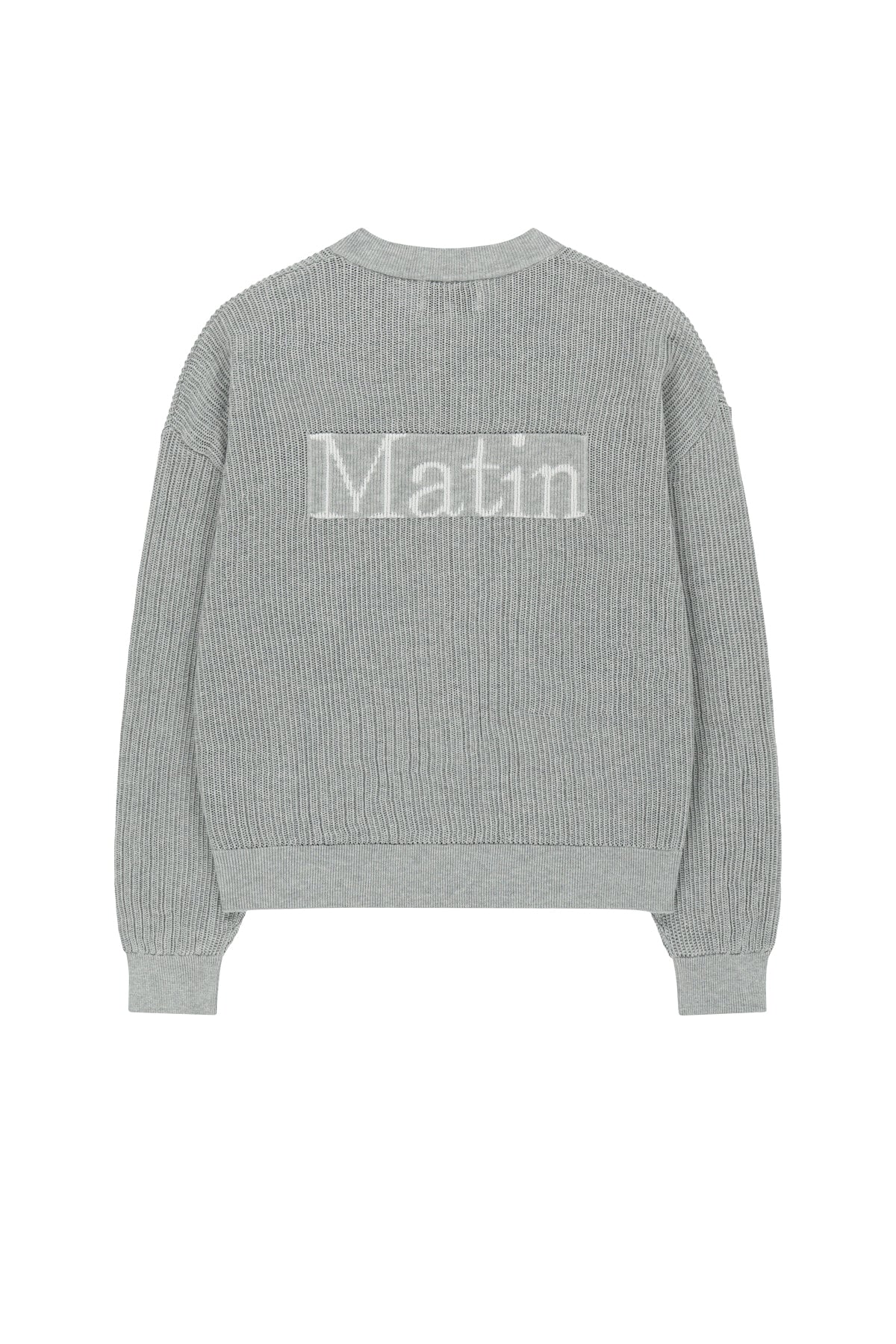 Matin Kim - Back Logo Jacquard Mesh Knit Zip Up (Light Grey) product image 2 | TRAB K-Fashion Australia