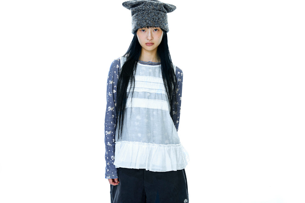 Coyseio - Sheer Layered Sleeveless (White) product image 6 | TRAB K-Fashion Australia