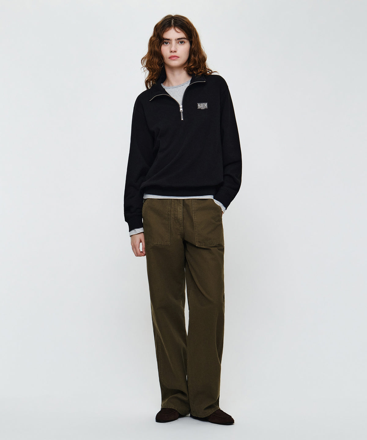 Marithe & Francois Girbaud - Small Classic Logo Half Zipup Sweatshirt (Black) product image 5 | TRAB K-Fashion Australia