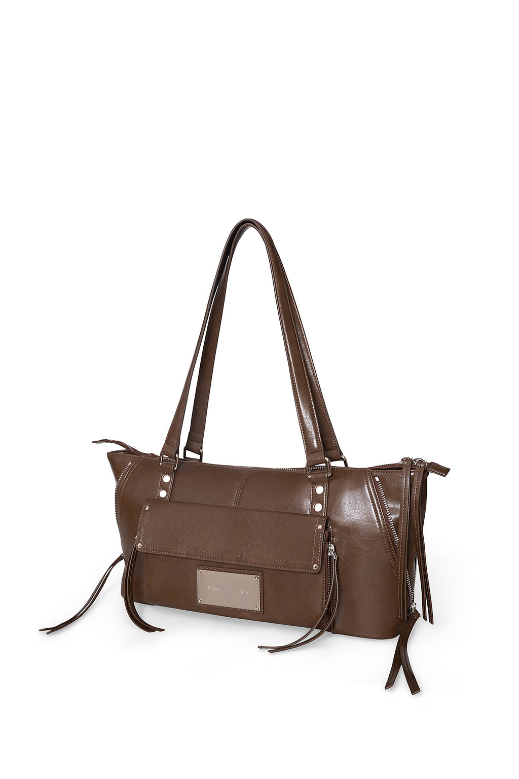 Matin Kim - Flap Pocket Shoulder Bag (Brown) product image 2 | TRAB K-Fashion Australia