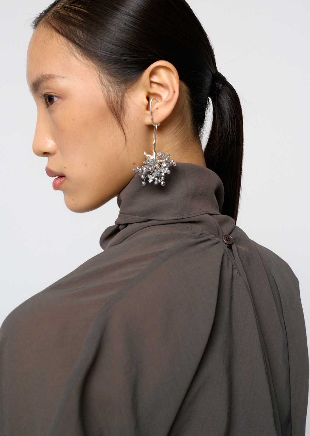 Amomento - Sheer cotton scarf top (Grey) product image 6 | TRAB K-Fashion Australia