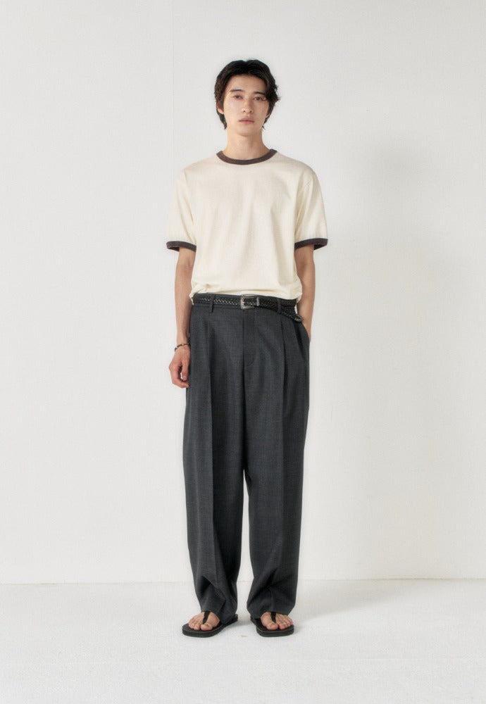 Art if acts - Slub Ringer Tee (Cream/Charcoal) product image 1 | TRAB K-Fashion Australia