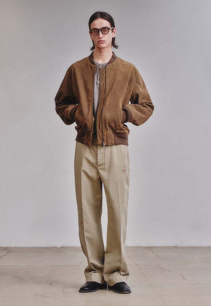 Art if acts - Garment Washed Suede Blouson (Taupe) product image 1 | TRAB K-Fashion Australia