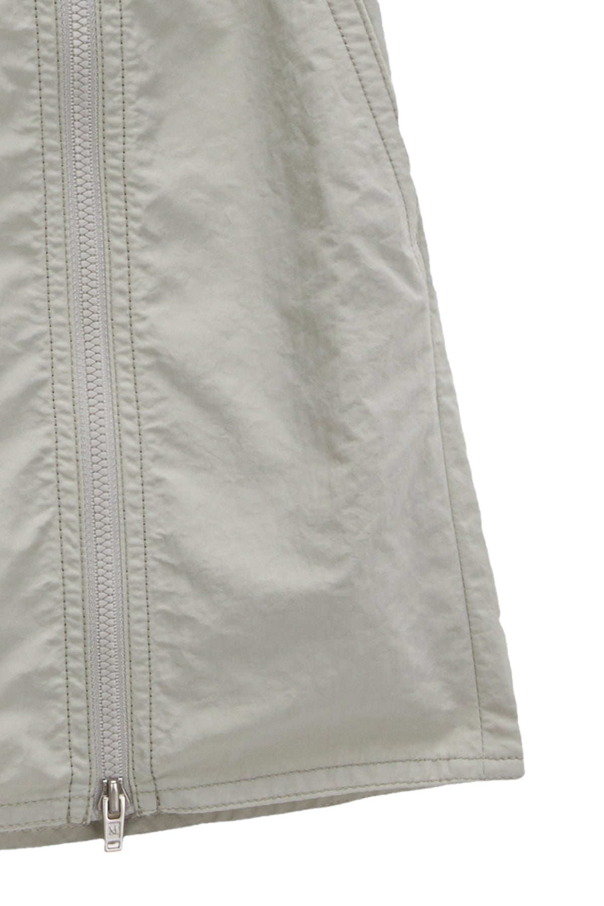 Matin Kim - Double Zipper Point Banding Mini Skirt (Beige) product image 4 | TRAB K-Fashion Australia
