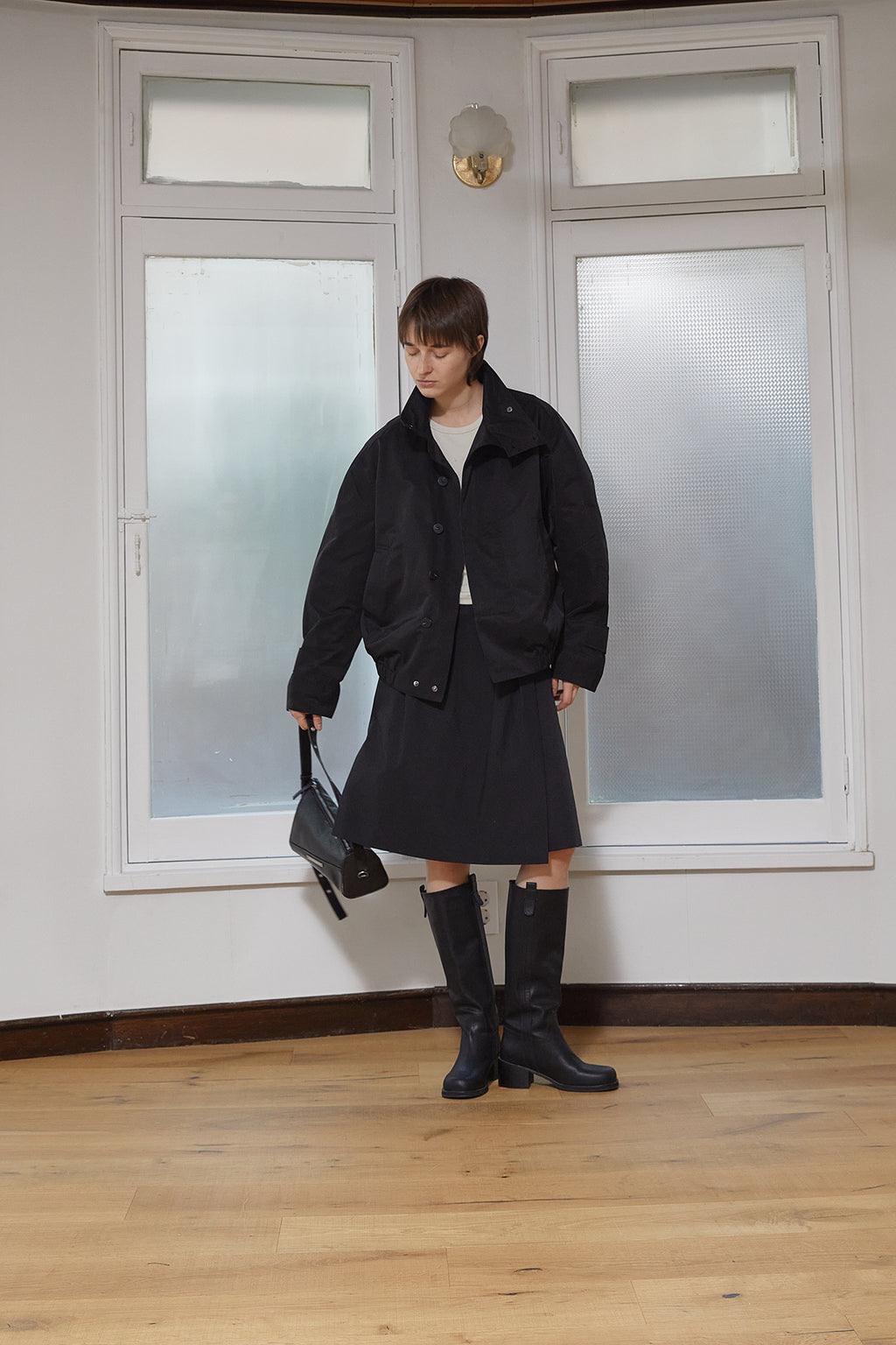 Matin Kim - Trench Bomber Jumper (Black) product image 13 | TRAB K-Fashion Australia