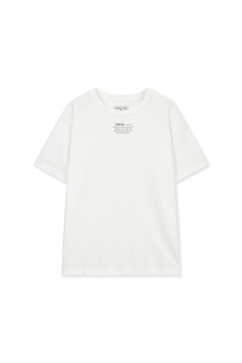 Matin Kim - Label Point Lettering Top (White) product image 1 | TRAB K-Fashion Australia