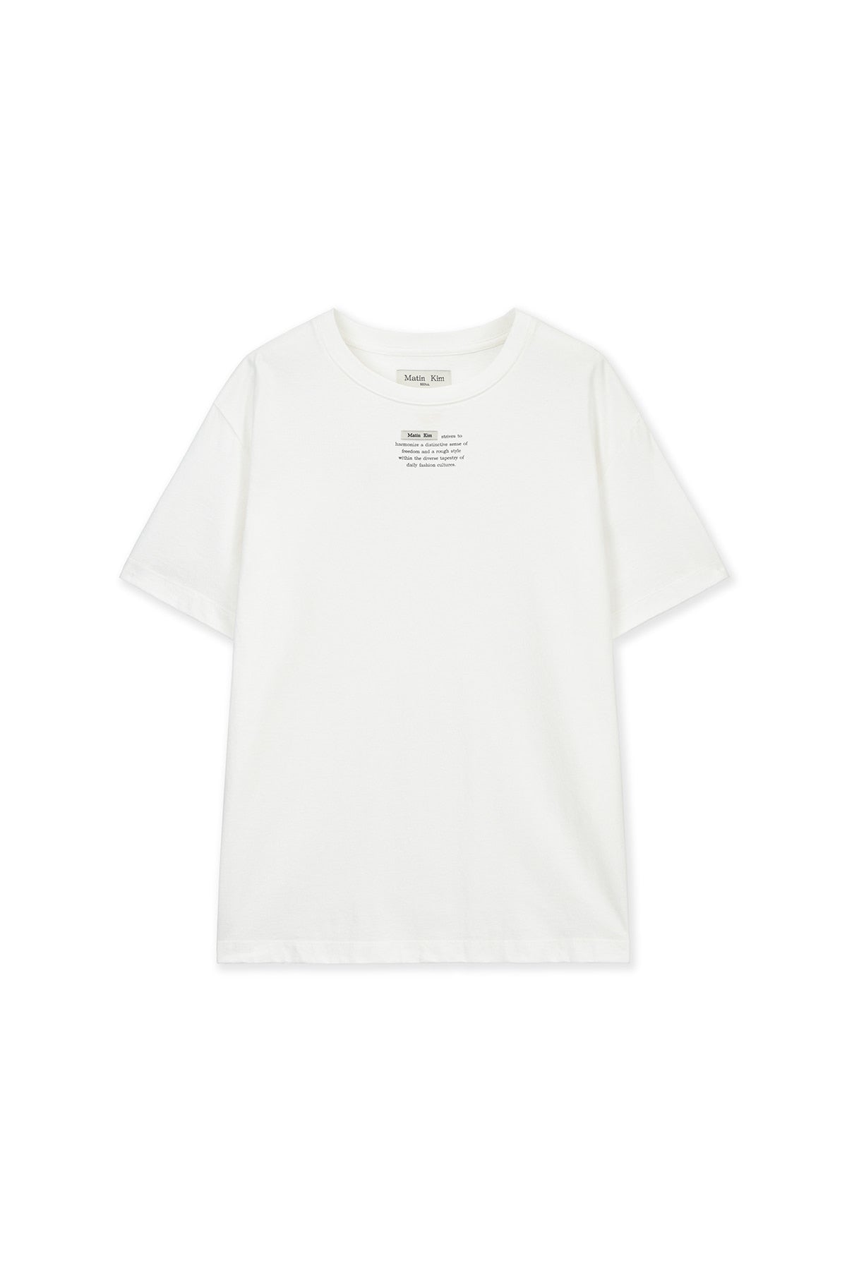 Matin Kim - Label Point Lettering Top (White) product image 1 | TRAB K-Fashion Australia