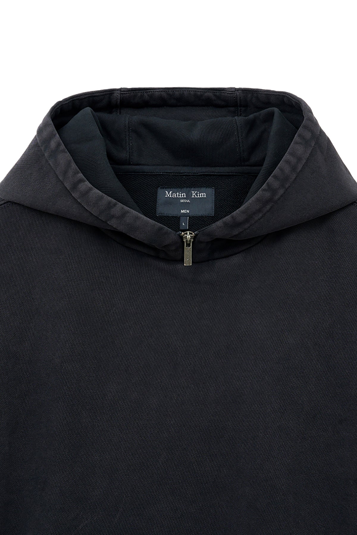 Matin Kim - Zipper Point Washed Hoody (Charcoal) product image 4 | TRAB K-Fashion Australia