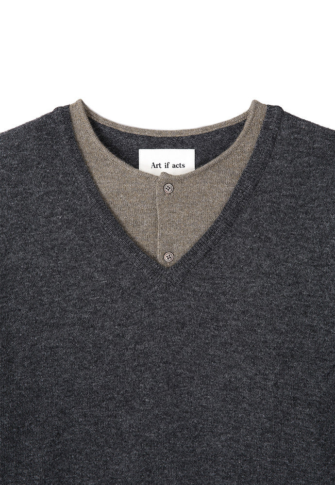 Art if acts - Union Henley (Charcoal/Mud) product image 8 | TRAB K-Fashion Australia