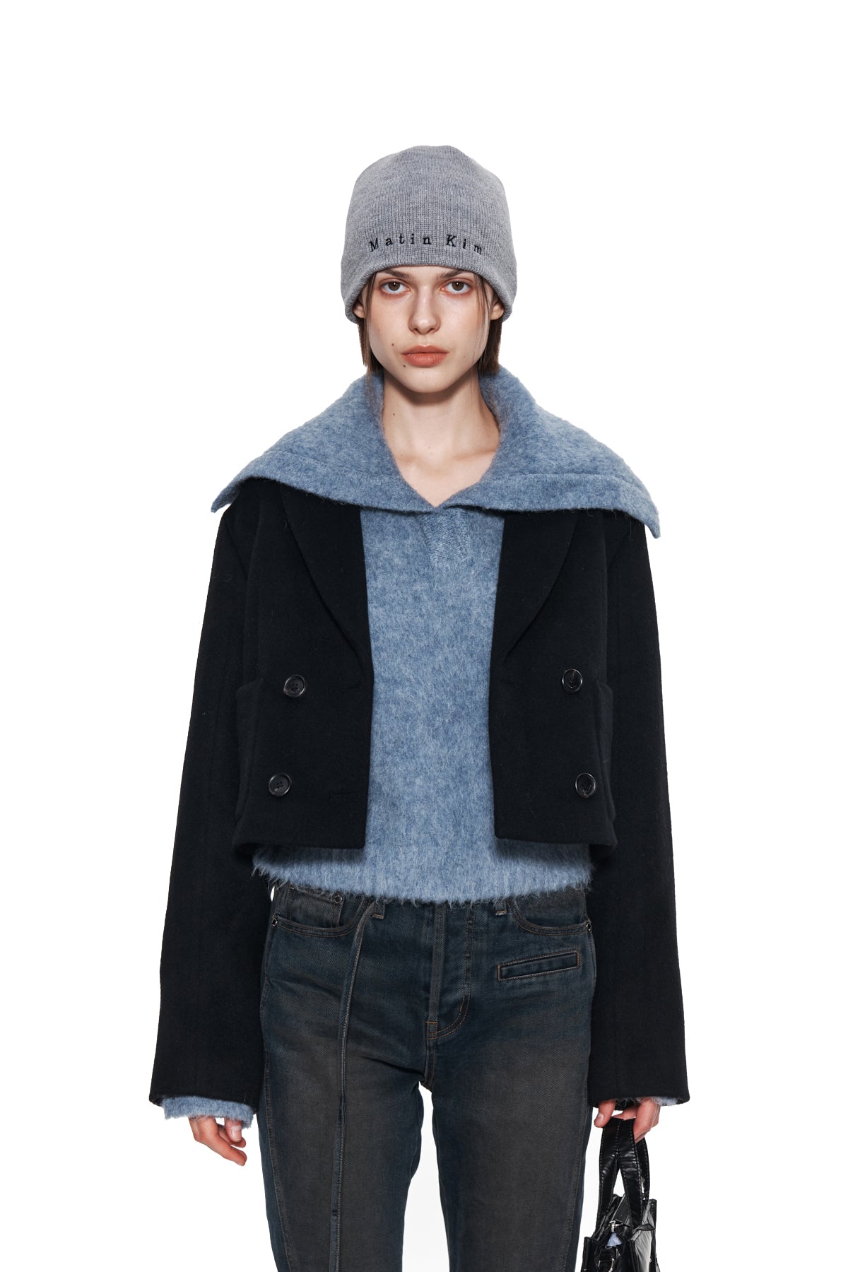 Matin Kim - Tailored Double Crop Coat (Black) product image 5 | TRAB K-Fashion Australia