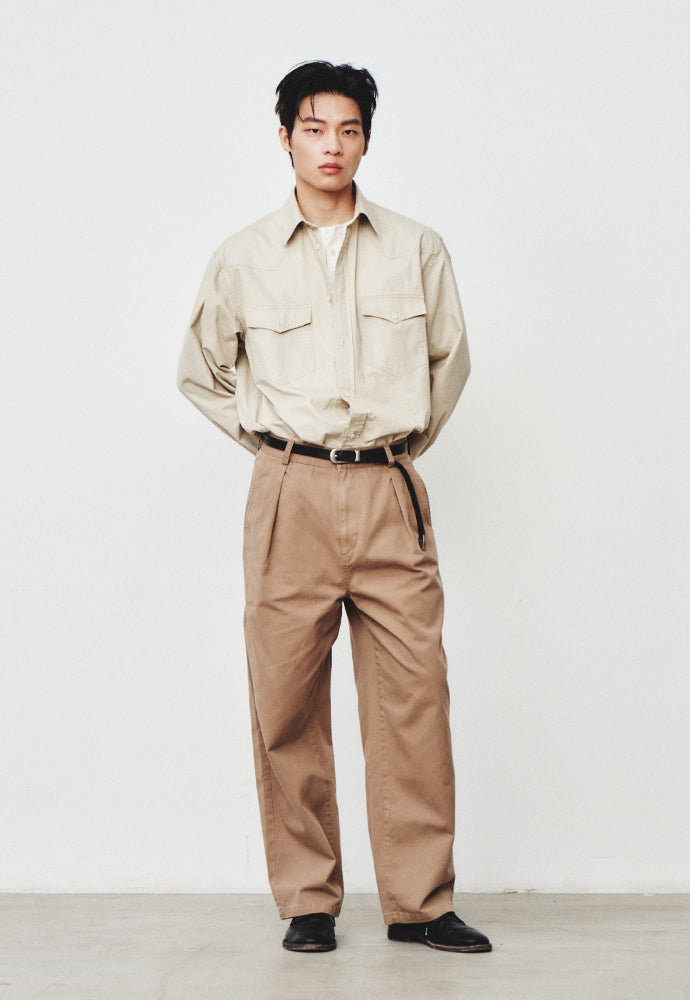 Art if acts - Washed Western Shirt (Cream) product image 5 | TRAB K-Fashion Australia