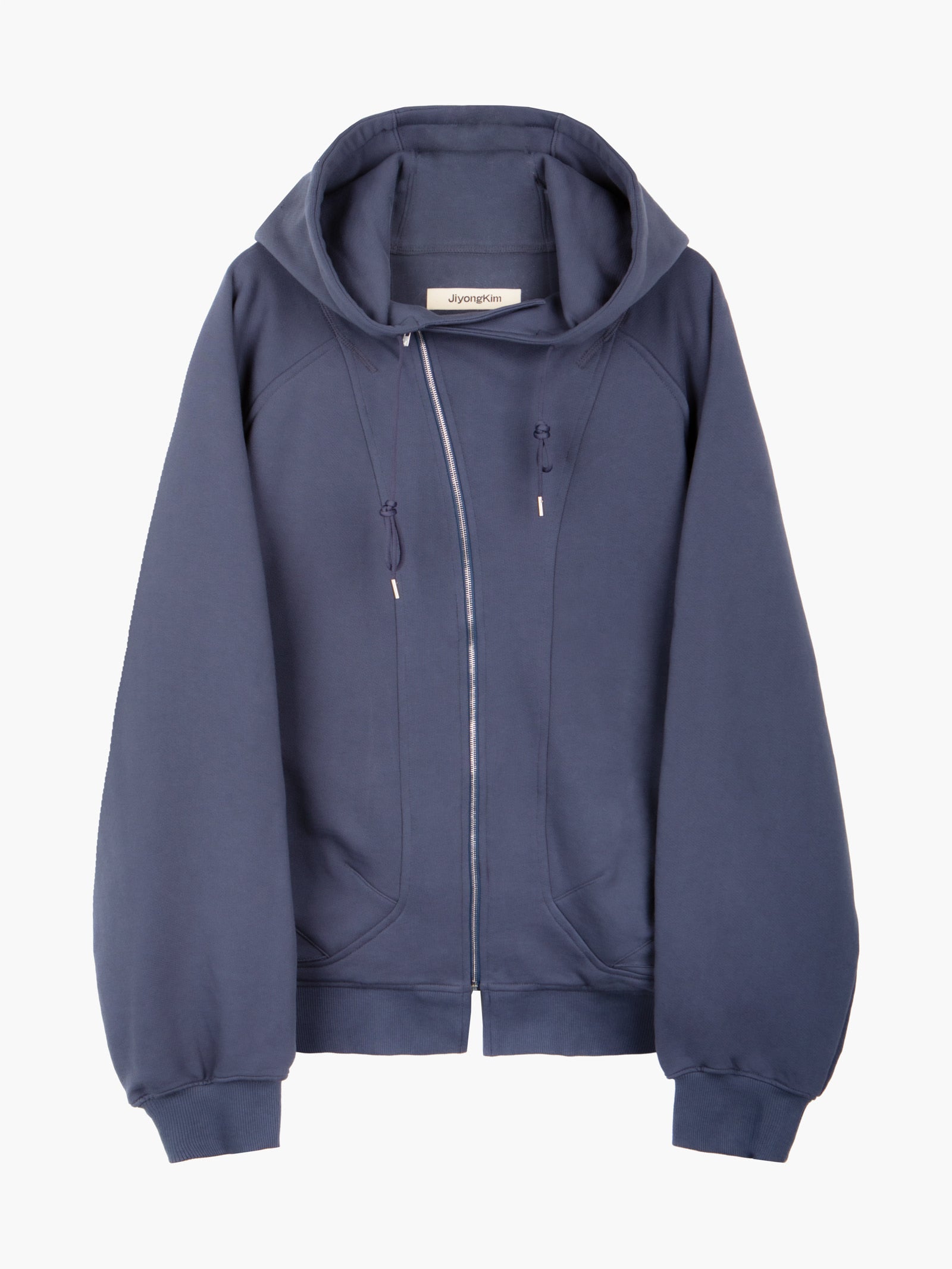 Jiyong Kim - Asymmetric Zip-Up Hoodie (Blue) product image 8 | TRAB K-Fashion Australia