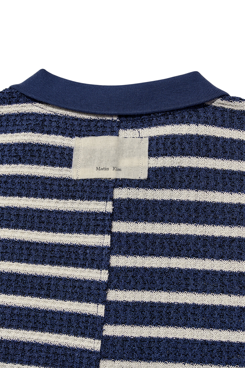 Matin Kim - Cut Line Stripe Pique Top (Smoke Blue) product image 5 | TRAB K-Fashion Australia
