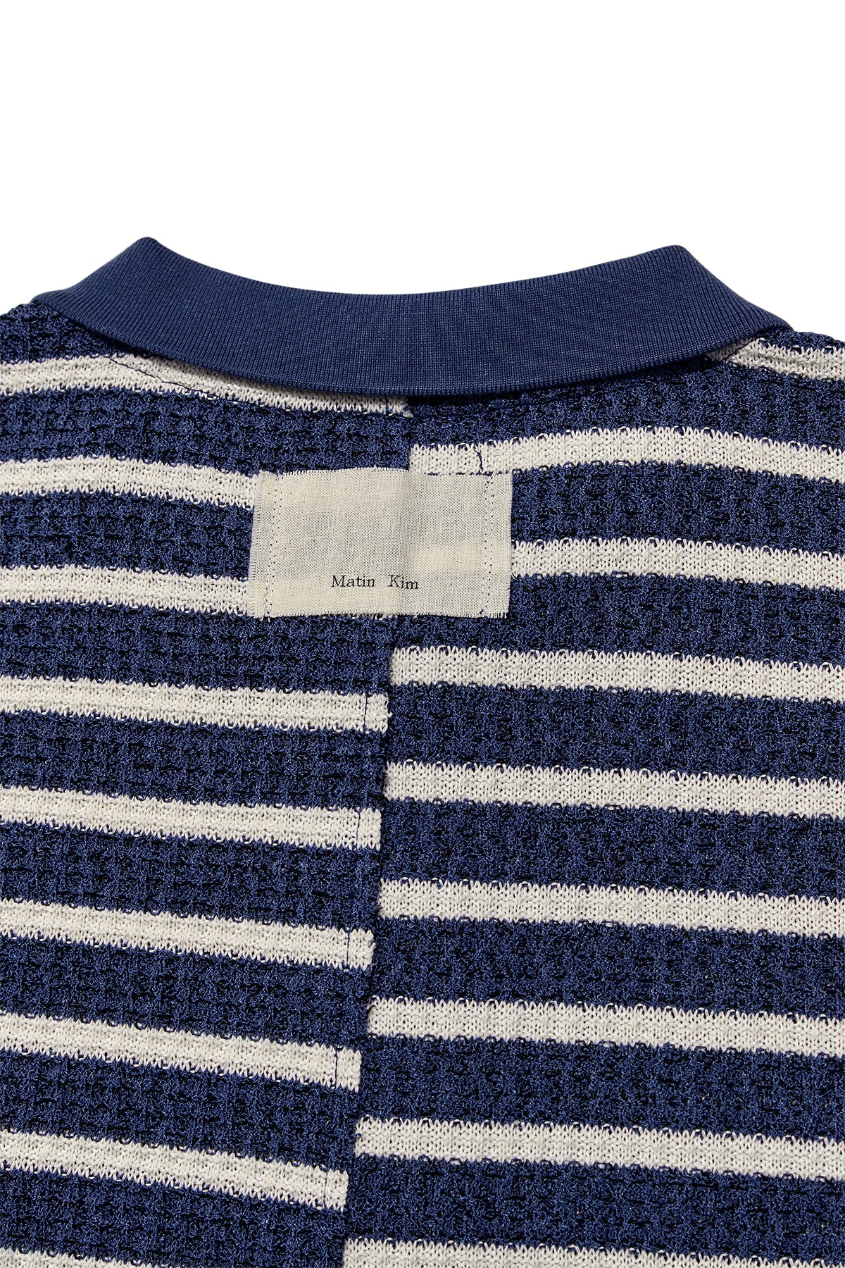 Matin Kim - Cut Line Stripe Pique Top (Smoke Blue) product image 5 | TRAB K-Fashion Australia