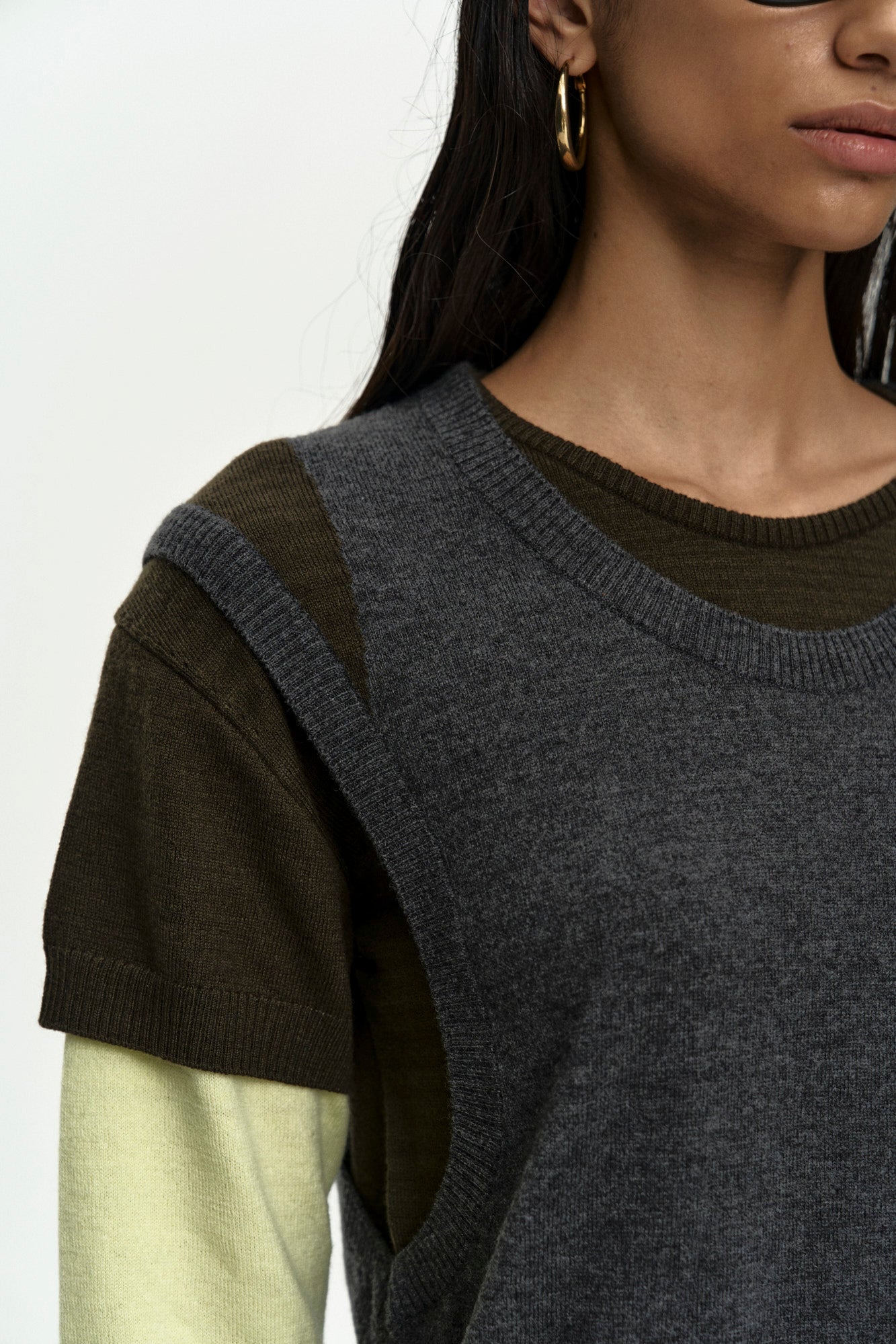 Andersson Bell - Tres Over Layered Sweater (Green) product image 5 | TRAB K-Fashion Australia