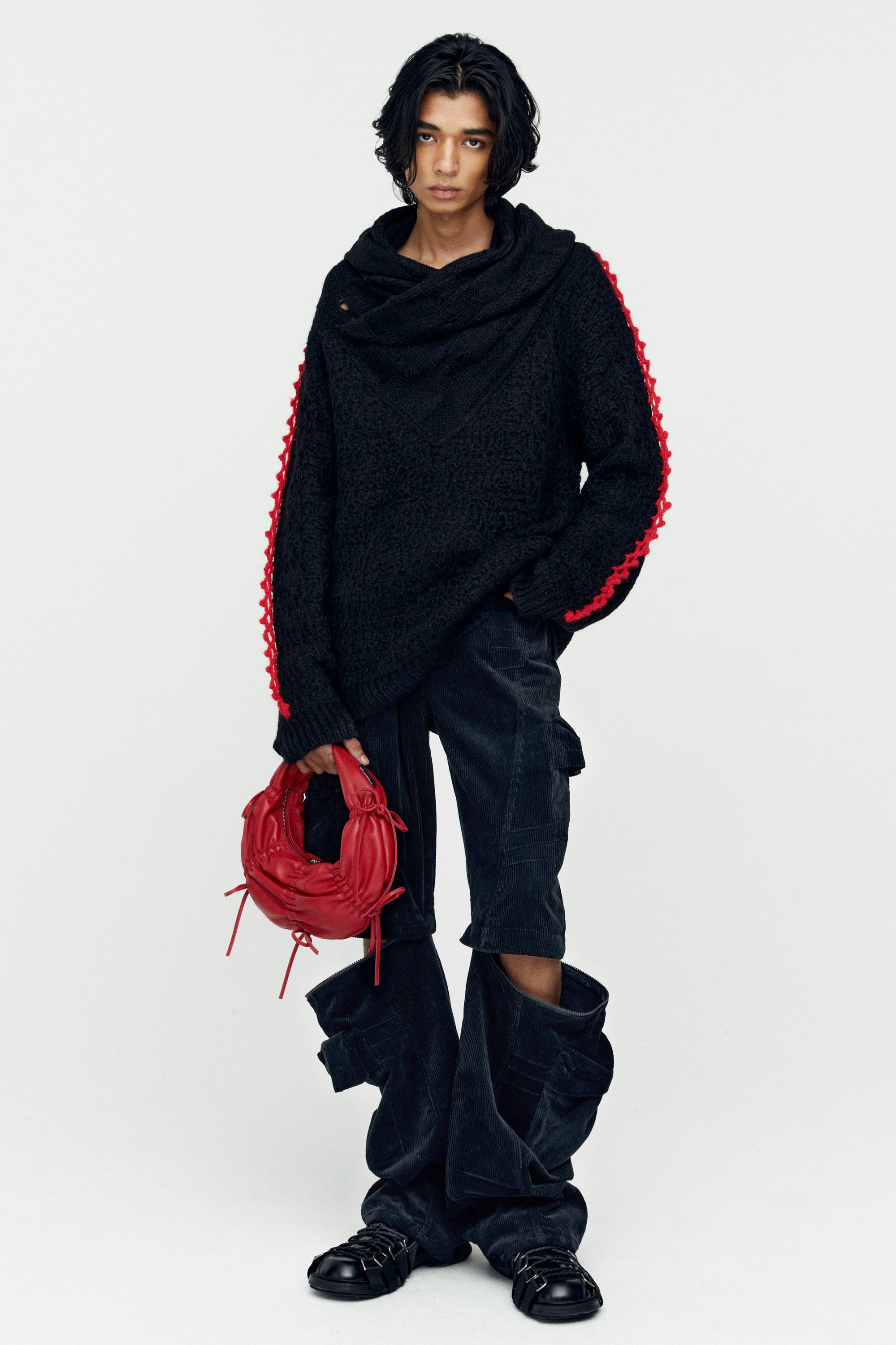 Andersson Bell - Arelin Shawl Layered Sweater (Black) product image 4 | TRAB K-Fashion Australia