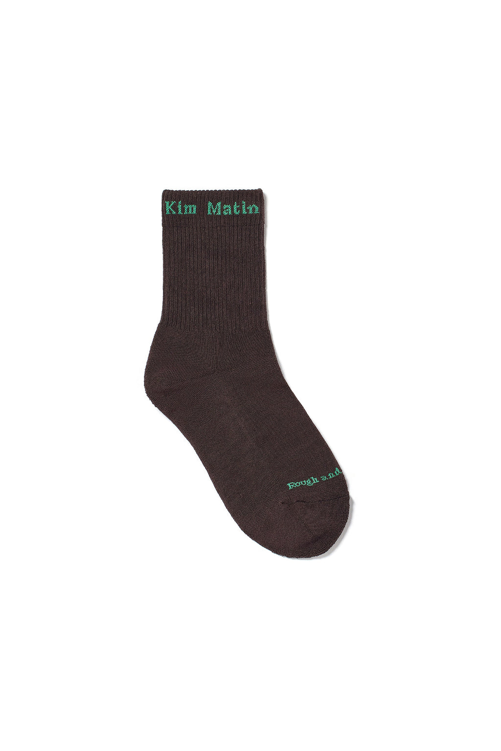Matin Kim - Matin Small Logo Crew Socks (Brown) product image 1 | TRAB K-Fashion Australia