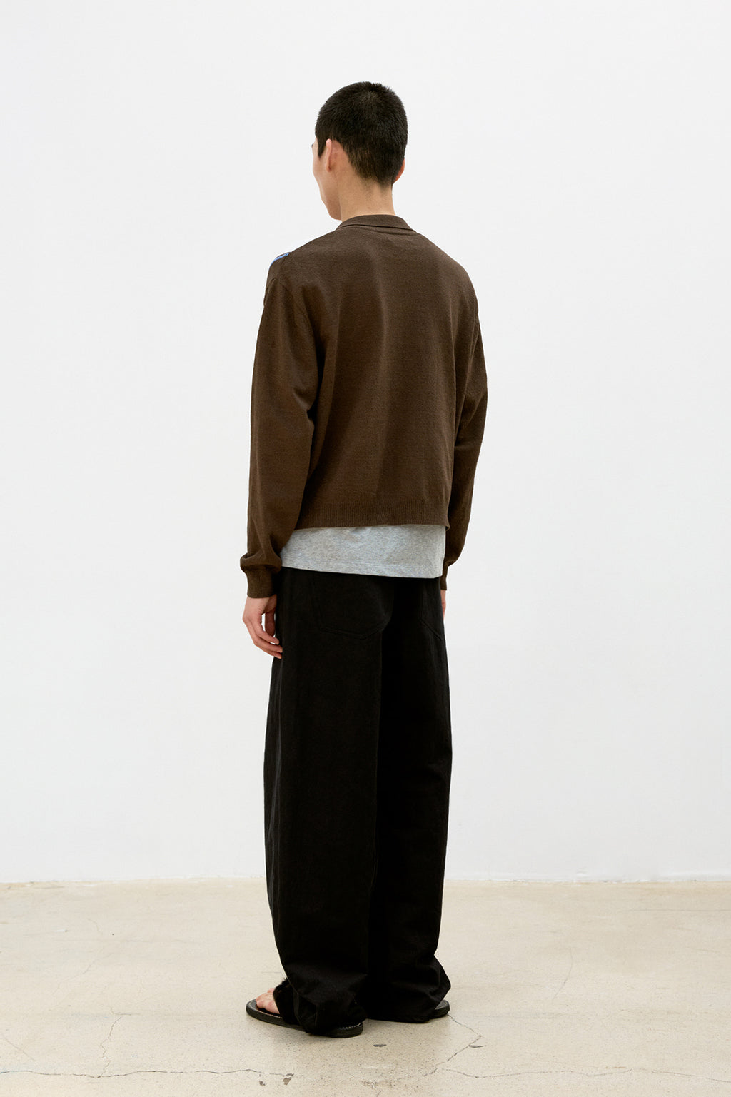 Coor - Deep Curved Cotton Blend Pants (Black) product image 4 | TRAB K-Fashion Australia