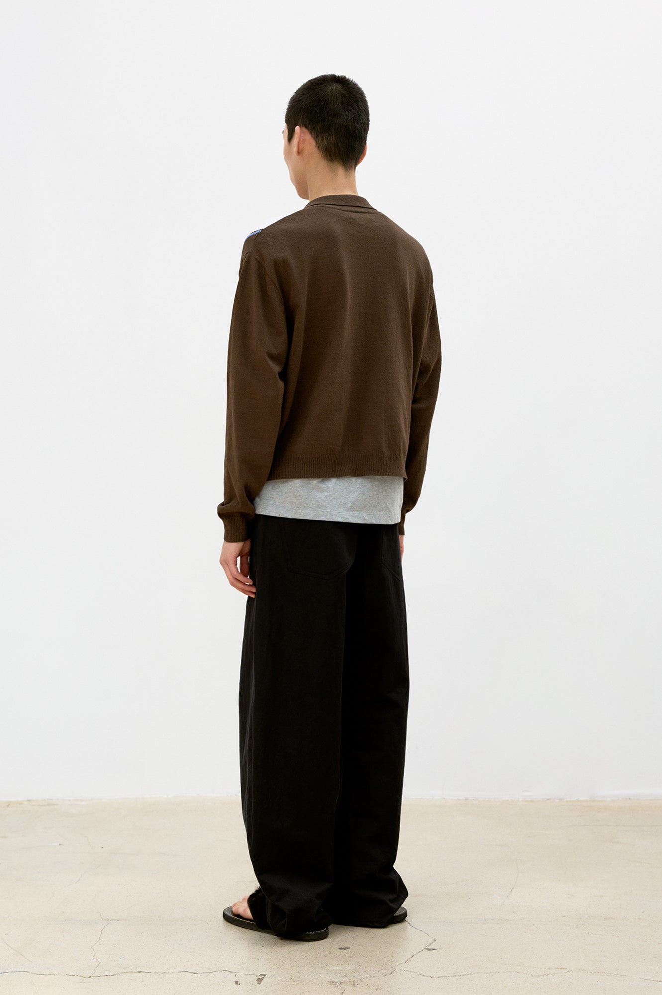Coor - Deep Curved Cotton Blend Pants (Black) product image 4 | TRAB K-Fashion Australia
