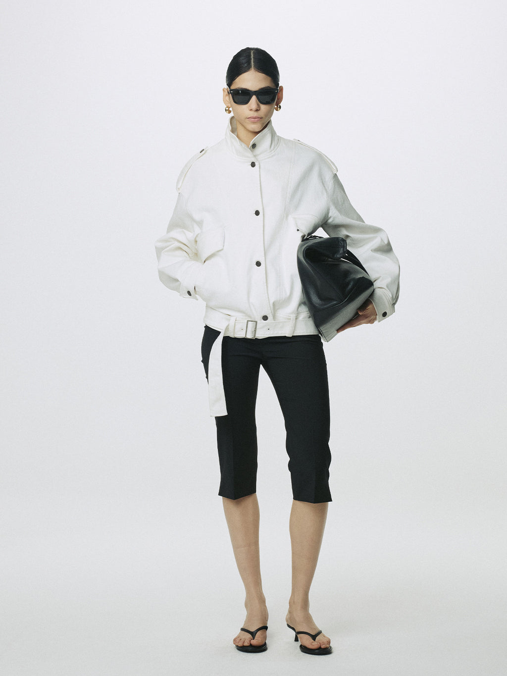 Tonywack - Oversized Denim Belted Jacket (Off White) product image 1 | TRAB K-Fashion Australia